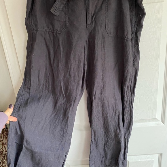 Caslon Cropped Linen Pants - Size M - Picture 2 of 5